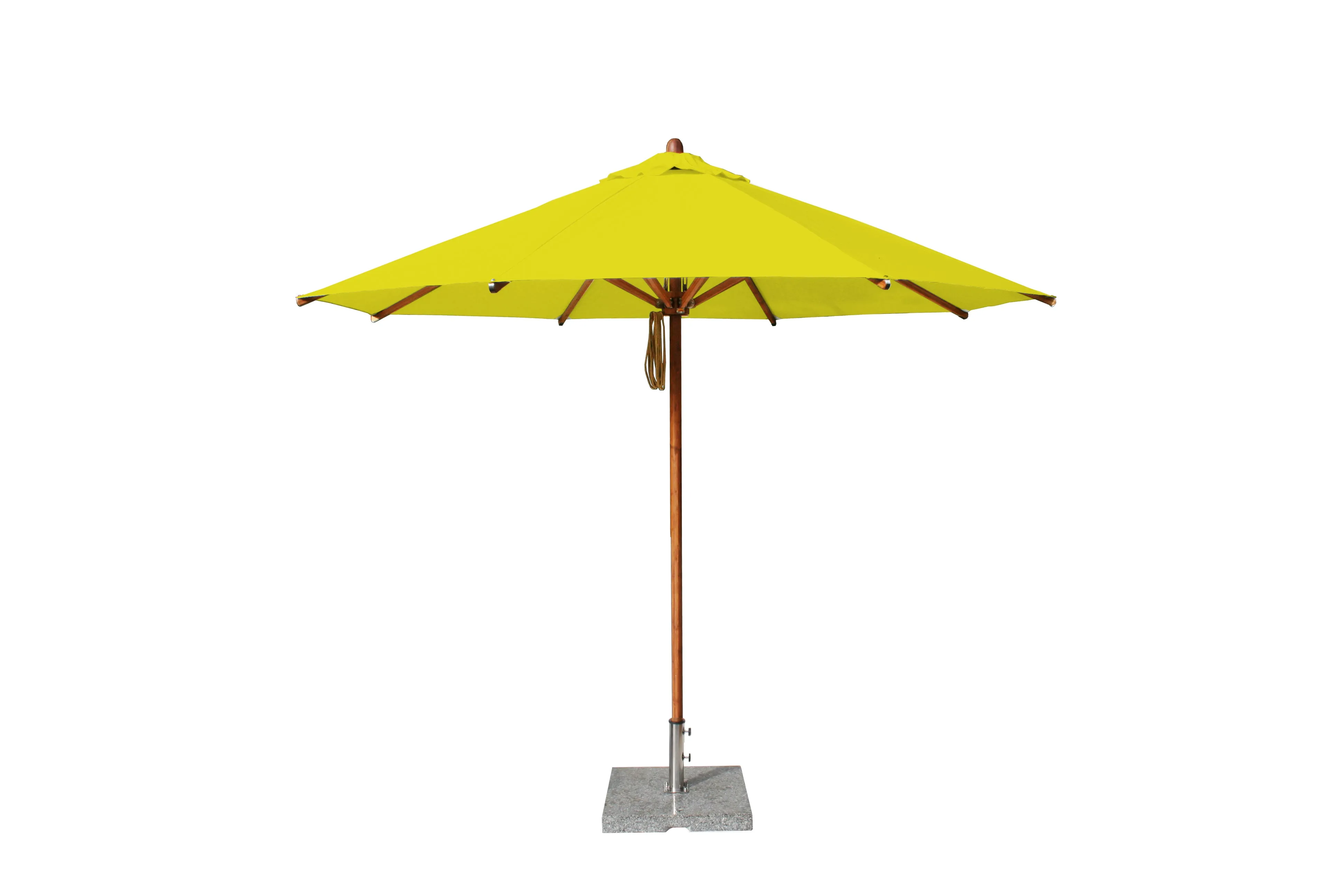 Bambrella 11.5' Round Levante Bamboo Pulley Lift No Tilt Umbrella