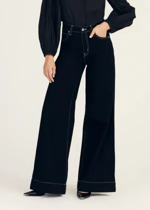 De2121 Black Wide Leg Denim