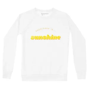 Happiness is... Women's Sunshine Sweatshirt - White/Yellow