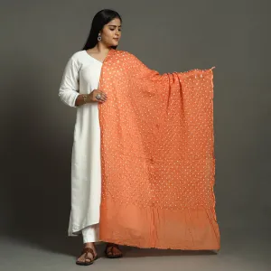 Orange - Kutch Bandhani Tie-Dye Cotton Dupatta 15