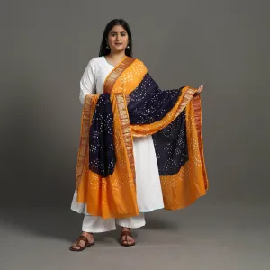 Orange - Kutch Tie-Dye Cotton Bandhani Dupatta with Border 56