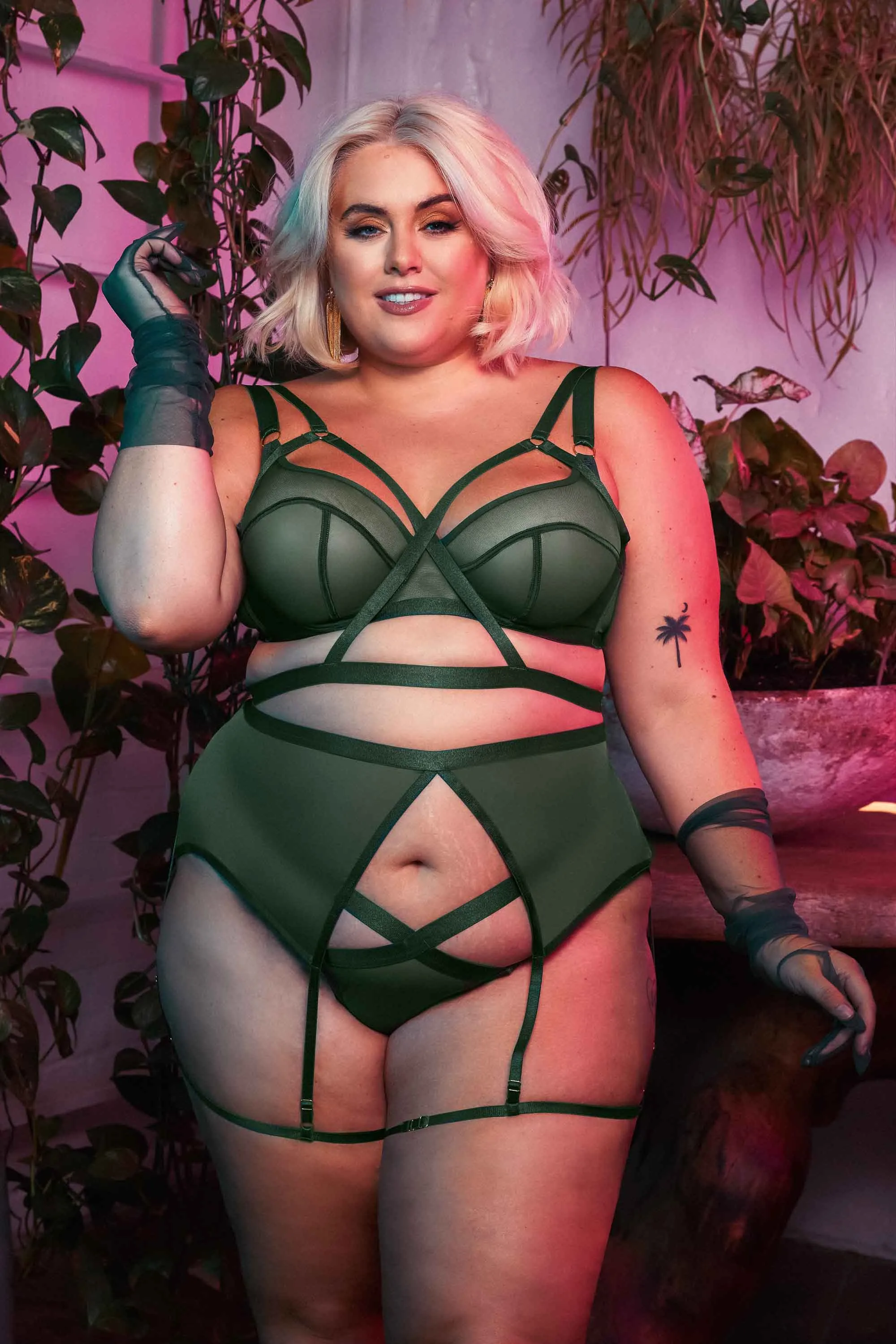 Regent Green Mesh Harness Suspender