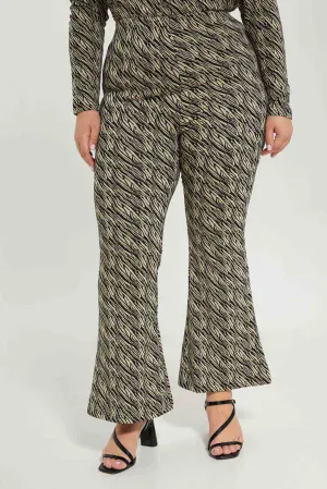 Women Animal Printed Wide Leg Trouser